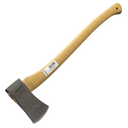 Handgeschmiedete Holzaxt HY 10 708mm aus Schmiedeeisen I Hultafors I Geschmiedet in Schweden I 1620g Premium Axt mit Hickory Holzstiel I Nachschleifbar I 840144