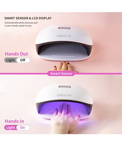 Lampada Unghie UV LED 48W Asciugatrice UV Unghie per Gel Manicure Shellac con 4 Timer, LCD Display, Sensore e Asciugatura a Doppia Velocità