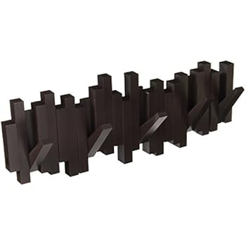 Umbra Sticks Multi Hook Coat Rack, Wall Mounted, Space Saving Coat Hook and Entryway Organizer for Home, Office or Dorm Room, Espresso