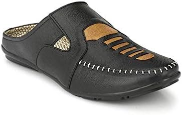 IMCOLUS Men's Black Leather Sandal - 8