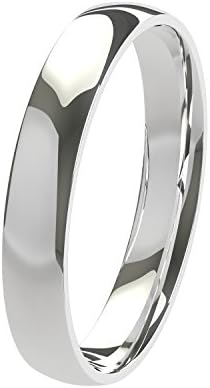New Solid 375 9ct White Gold 3mm Medium Court Shaped Unisex Wedding Ring Band Available in from G - Z+3 | UK Manufactured & Hallmarked