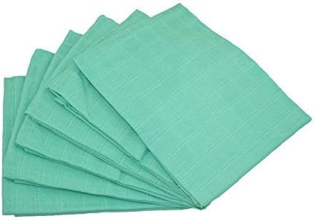 MuslinZ6pk Baby Muslin Squares Burp Cloths, Muslins for Baby, 100% Pure Soft Cotton 70x70cm (Mint)