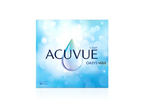 ACUVUE OASYS MAX 1-Day Tageskontaktlinsen – Helfen dabei, das Gefuehl von mueden & trockenen Augen zu reduzieren – 90 Tageskontaktlinsen mit +0.50 dpt und BC 8.5 – UV Schutz & angenehmes Tragegefuehl