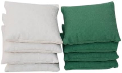 All-weather Cornhole Bags (Set of 8) (White and Kelly Green)