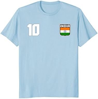 Mens INDIA T-shirt Indian Tee Retro Soccer Football Medium Baby Blue