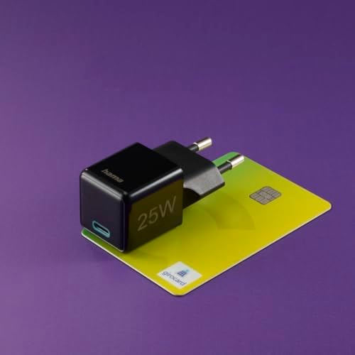 Chargeur Rapide 25W USB C, Super Mini, Compatible iPhone, Samsung, PD et Qualcomm Quick Charge QC 3.0, Recharge Optimisée, SoC Utra Compact, Noir
