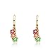 Little Miss Twin Stars 14k Gold-Plated Hoop Earring with Enamel Flower Cluster Dangle