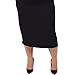 Stretch is Comfort Women’s Plus Size Comfortable Soft Stretch MIDI Skirt Black 2X