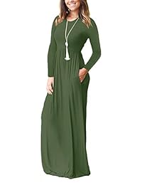 ZIKKER Mujer Manga corta Suelta Llanura Maxi Bolsillos Vestidos Casual Vestidos largos