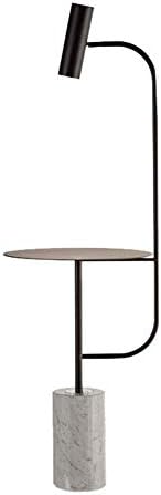 Marble Base with Table Gold/Black LED Floor Lamp, Modern and Simple Design Metal Lampshade Eye Care Standing Reading Light for Office, Office, Living Room-2