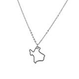 Lux Accessories Texas Pride State Outline Pendant Necklace.