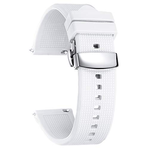 BINLUN Quick Release Silicone Watch Straps for Watches Rubber Men and Women 18mm 19mm 20mm 21mm 22mm 24mm Rubber Smart Watch Replacement Strap with 8 Colors