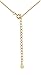 GlitterLounge Horizontal Bar Necklace .925 Sterling Silver Rose Gold-Tone CZ Accent Free Jewelry Box