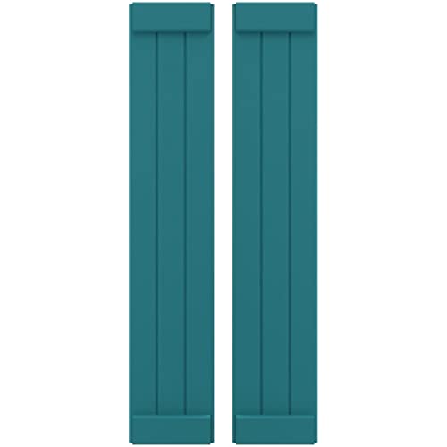 10 1/2"W x 42"H Americraft Three Board Exterior Real Wood Joined Board-n-Batten…