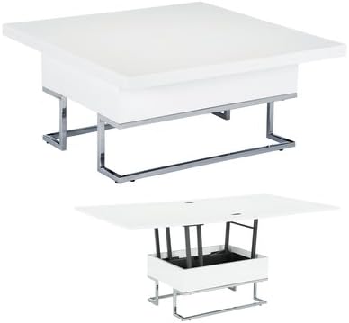 Convertible Gloss Coffee Table White Amazon Co Uk Kitchen Home