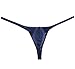 Men's Breath Hole Thong Bulge Pouch Bikini G-string Underwear T-back Male Micro T-back Thongs Dark Blue M