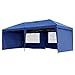 Outsunny 10' x 20' Pop Up Canopy Tent with 4 Sidewalls, Heavy Duty Tents for Parties, Outdoor Instant Gazebo with Carrying Bag for Garden, Patio, Blue
