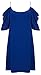 Women Hollow Out Casual Shirt Short Sleeve Off Shoulder Tunic Tops Royal Blue Medium