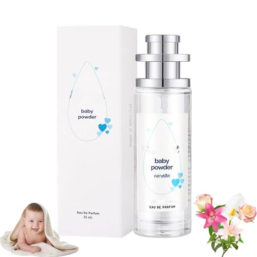 LBOYLOVE® Long Lasting Baby Powder Fragrances, Fresh and Light Scent Baby Tower Perfume, Long-lasting Moisture & Fragrance - Gift for Women Gentle Baby Powder & Floral Notes 35ml