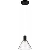 Access Lighting Port Nine Martini LED Pendant - Matte Black - Clear Glass - Dedicated LED