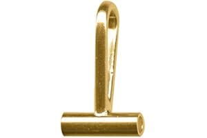 BEDAZZLINBEADS 5 Horizontal Brooch Converters for Changing Brooches and Pins to Pendants Plated Brass Metal (Gold)