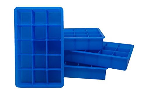 4 Pack Icetray Set Blue Flexible Silicone Ice Tray Cube Ice Mold Ice Cube Tray Bartender Supplies Kitchen Utensil Accessories Stackable Tray Ice Maker (4 Pack 1 In) - Thumbnail 2
