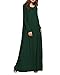 Kidsform Women Maxi Dress Long Sleeve Casual Loose Kaftan Party Long Dresses with Pockets Green 3XL
