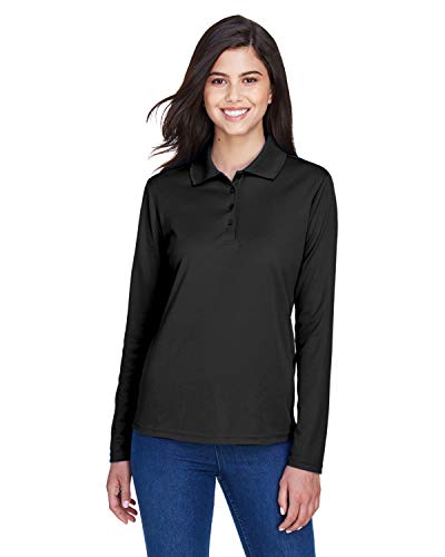 Ash City - Core 365 Performance Long Sleeve Pique Polos 78192 -BLACK 703 M