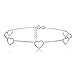 Hoops & Loops Sterling Silver Open Hearts Chain Anklet