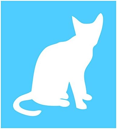 Auto Vynamics - STENCIL-CATS-06 - Cat Design 6 Individual Stencil from Detailed Cats & Cat Accessories Stencil Set! - 9-by-10-inch Sheet - Single Design