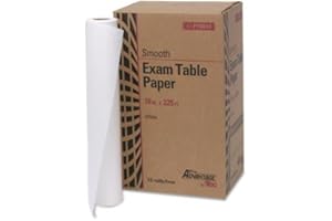 PROADVANTAGE Exam Table Paper, 18" x 225 ft, White, Smooth, 12/cs