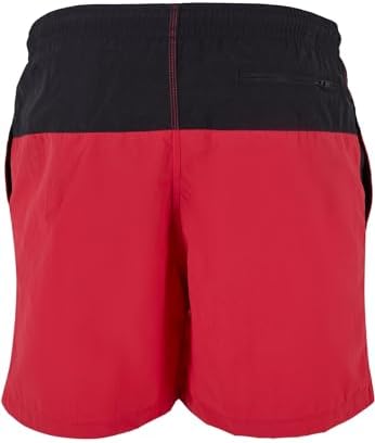 Block Swim Shorts, Pantaloncini da Bagno, Uomo, Blk/Red, M
