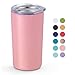 Maars Drinkware 12 oz Double Wall for Coffee, Tea, Juice Travel Friendly, Compact Size, 1 Pack, Carnation Pink