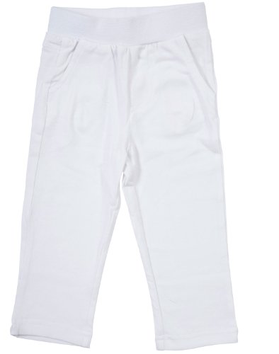WolVol Comfortable Snug Fit Pants with 2 Front and Back Pockets-White-9 Months