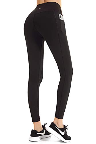 FETY Women's Workout Leggings with Pockets High Waist Full-Length Yoga Pants Tummy Control 4 Way Stretch Pants for Women…