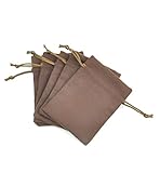 FantasyLife Suede Fabric Drawstring Bag Jewelry Bag Gift Bag Small Mini Carrying Storage Pouch Wrap -5pcs