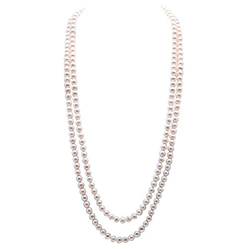JYX Pearl Double Strand Necklace Classic 8-9mm White Freshwater