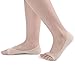 Flammi 3/6 Pairs Women Peep Toe Liner Socks No Show with Nonslip Heel Grip (5-8, 3pairs-beige)