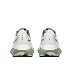 Saucony Men's Ride 18 Sneaker, White/Olivine, 11.5