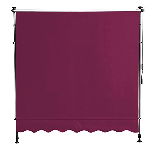 QUICK STAR Klemmmarkise 300 x130cm Bordeaux Balkonmarkise Sonnenschutz Terrassenüberdachung Höhenverstellbar von 200-290cm Markise Balkon ohne Bohren – Bild 4
