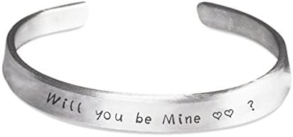 Valentine Gift Bracelet Will you be mine Valentine? Nice Looking Aluminum Stamped Bracelet by Tech Fashion