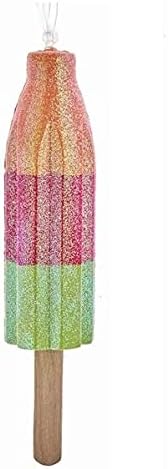 Ornament Hooks - Kurt-Adler Decorative Foam Ornament with S-Hook and Gift Box, Sweets Collection (Ice Rocket Pop [Red, Green, & Orange], D3723)