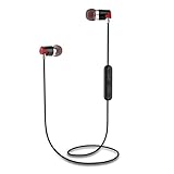Bluetooth Headphones GJT®BTH-700 Sweatproof Bluetooth V4.0 Wireless Headset Earphones In-Ear Earbuds with Microphone&Stereo for Sports (RED)