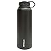 Fifty/Fifty Black Vacuum-Insulated Stainless Steel Bottle with Wide Mouth - 40 oz. Capacity