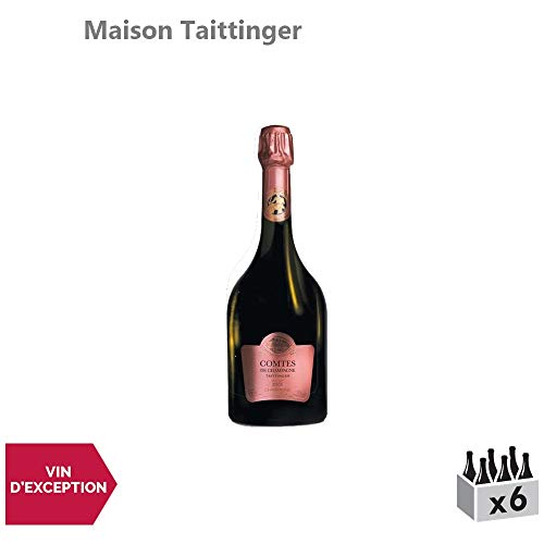 Champagne Comtes de Champagne Rosé 2006 – Maison Taittinger – Lot de 6x75cl – Cépages Chardonnay, Pinot Noir