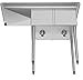 KoolMore 2 Compartment Stainless Steel NSF Commercial Kitchen Prep & Utility Sink with Drainboard - Bowl Size 12