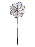 In the Breeze Silver Sparkle 8-Petal Flower Spinner, 14-Inch
