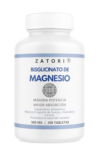Zatori | Bisglicinato de Magnesio 500 mg | Alta absorción | 200 tabletas
