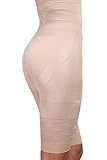 SHINE High Waist Trainer Corset Women Neoprence Worked Out Sweat Bodysuit & Pants,Beige,Medium