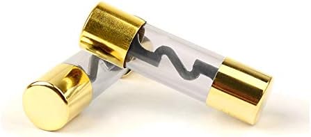 5 Pack Gold Plated Glass Car Audio Amp Inline AGU Fuse (50 Amp)